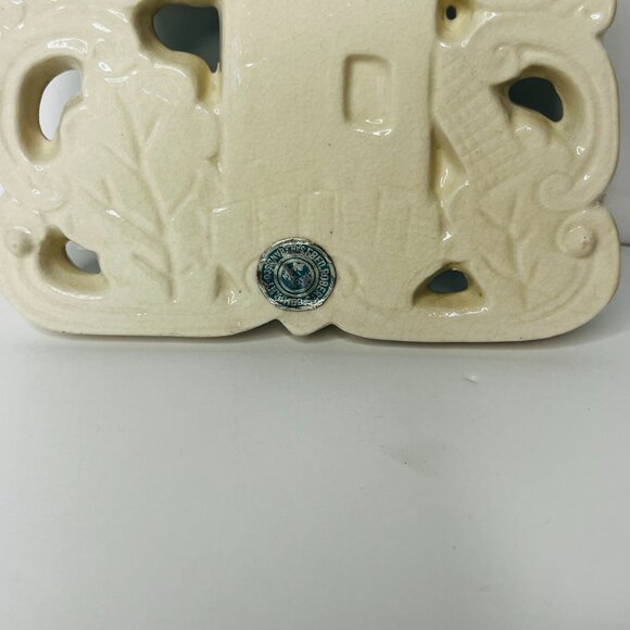 Fred Roberts Co. Porcelain Dutch Windmill Design Set 2 Ceramic White Blue Green - Picture 8 of 12